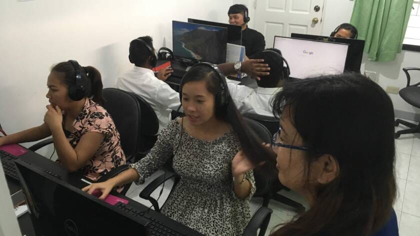 First Missionaries of CDE, experiencing in first hand chatting with Contacts